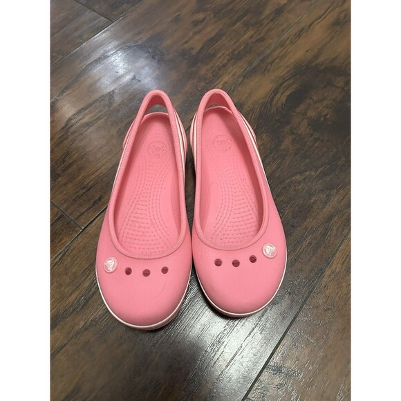 CROCS Genna Pink Slingback Comfort Slip On Ballet Flats Girls size 13 Barbie - Picture 1 of 8